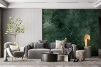 Wall mural with emerald green marble swirls creating a sophisticated, dynamic look.