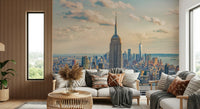 Sweeping aerial perspective wallpaper for walls city view.