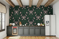 Floral wallpaper adding a serene atmosphere to any room

