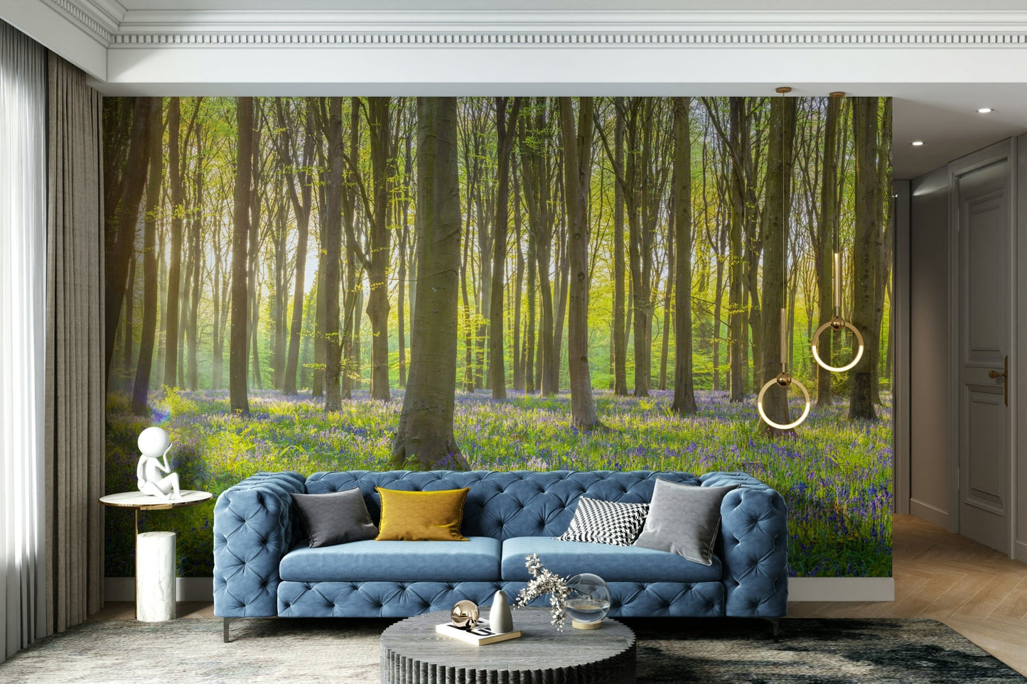 Bluebell forest wallpaper mural

