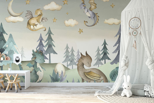 Enchanted Dragon Wall Mural - Giffywalls