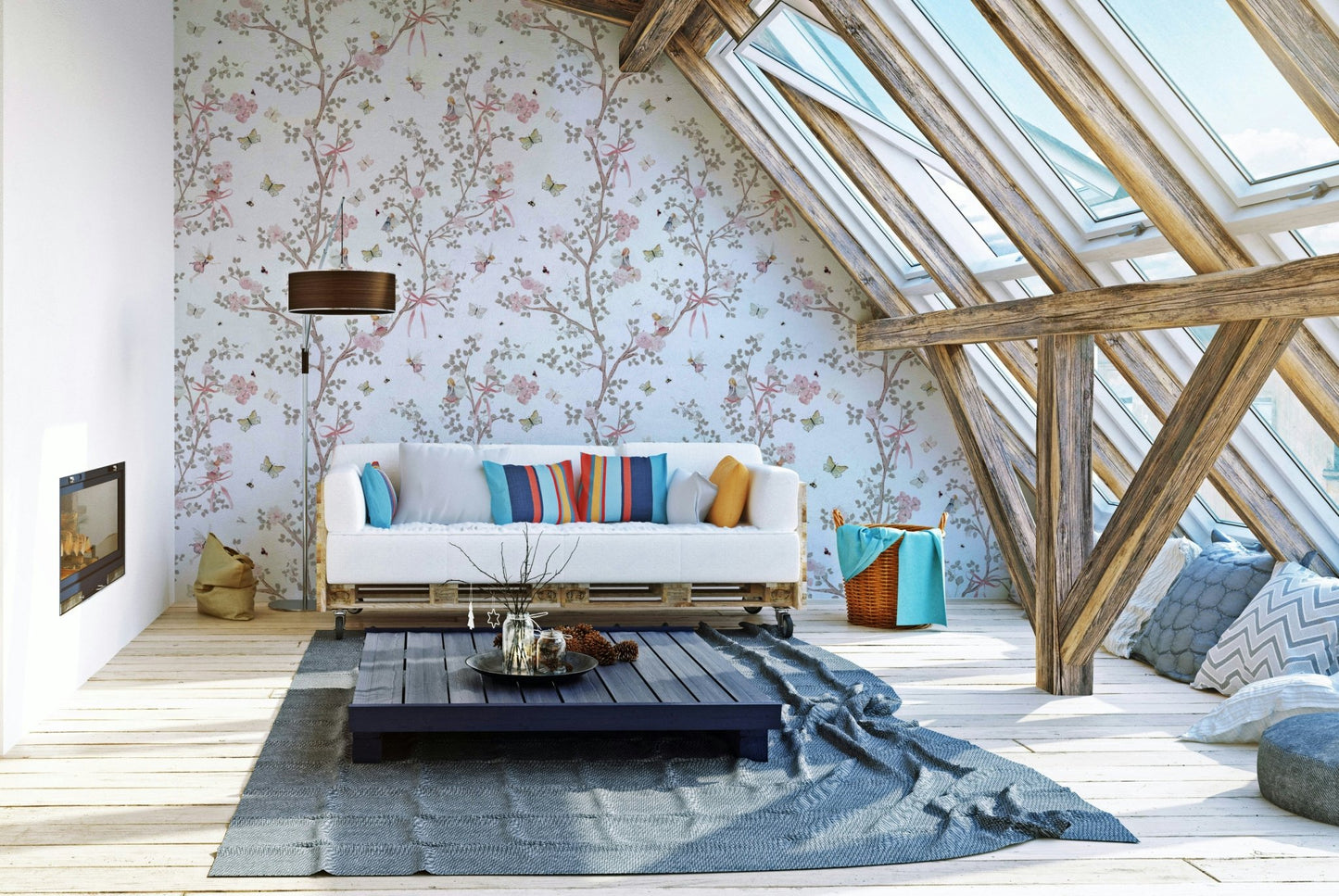 whimsical chinoiserie style wallpaper

