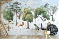 Enchanted Forest Animals Kids Wall Mural - Giffywalls