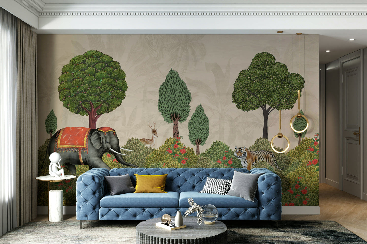 A classic forest theme wallpaper for walls.

