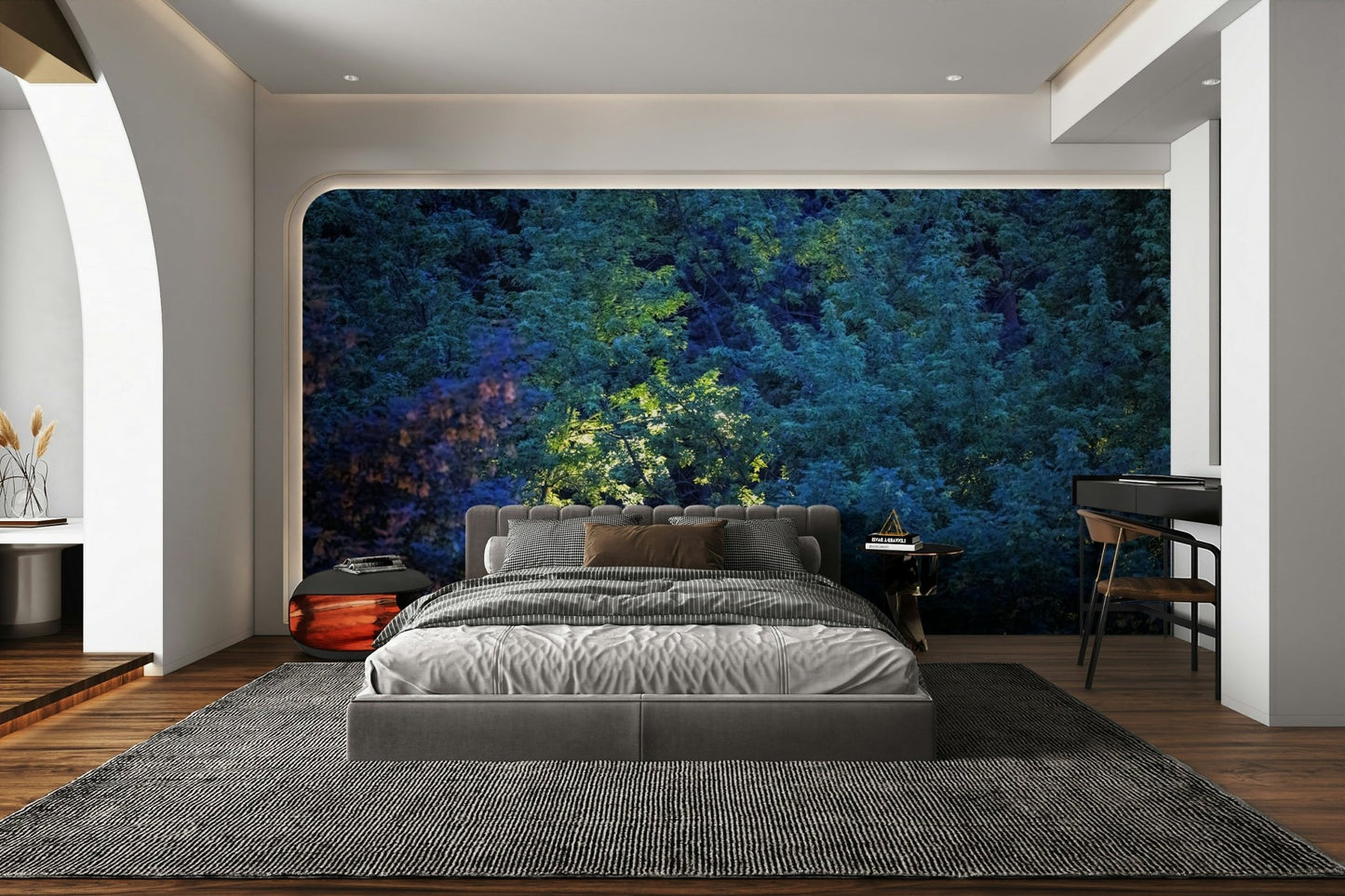 Artistic rendering of a fantasy forest.

