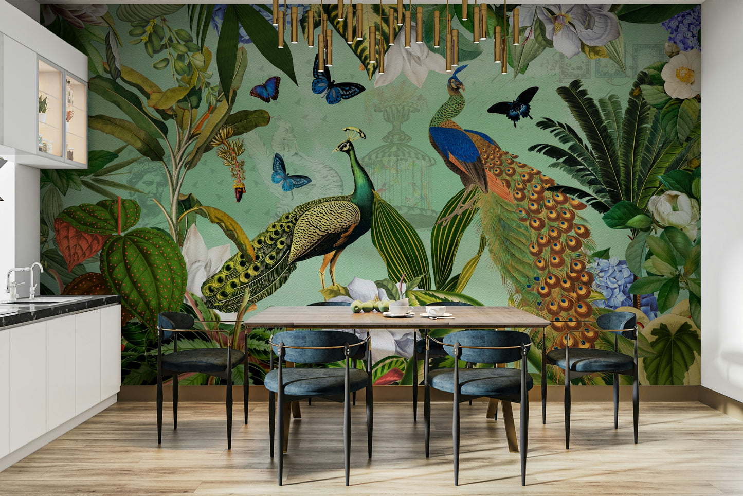 Nature-inspired wallpaper with soft colors

