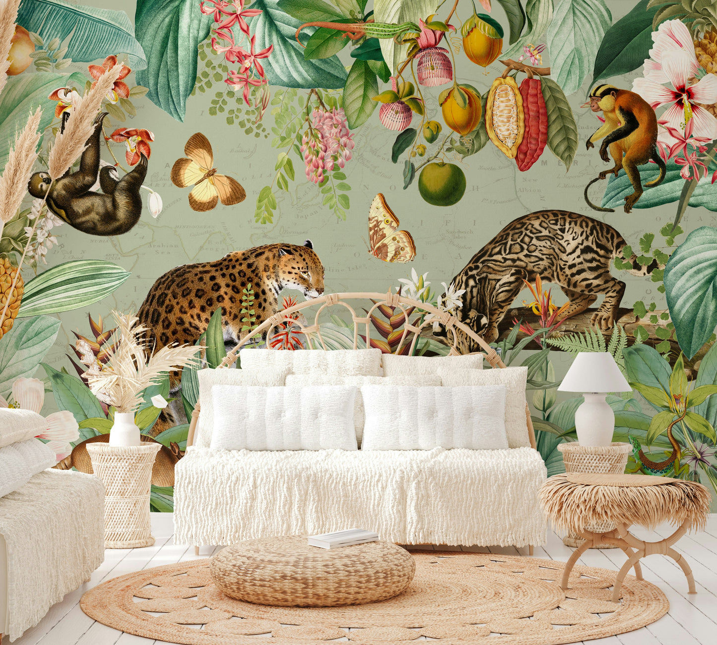 Artistic rainforest wallpaper for interiors

