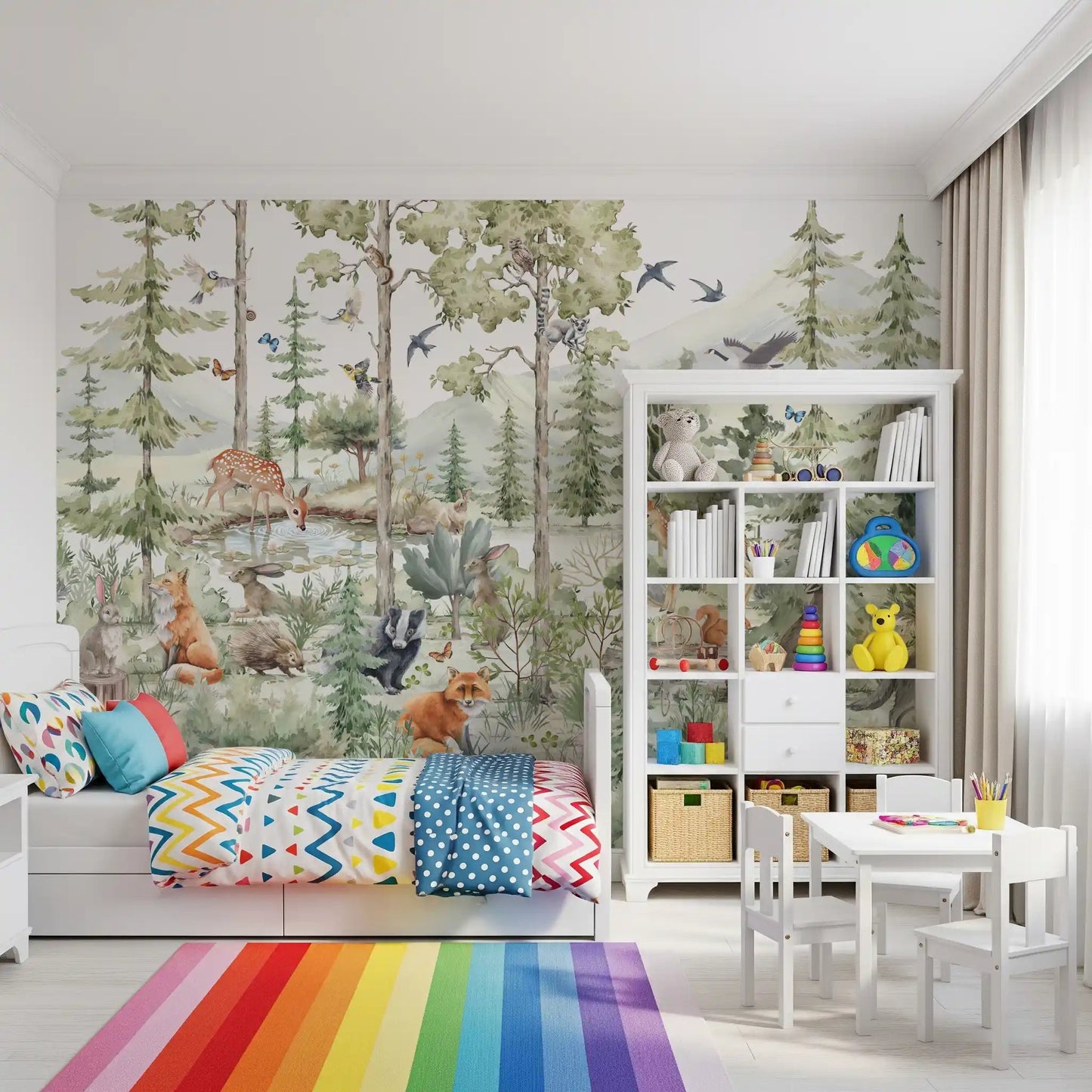 Enchanted Woodland Friends Wall Mural