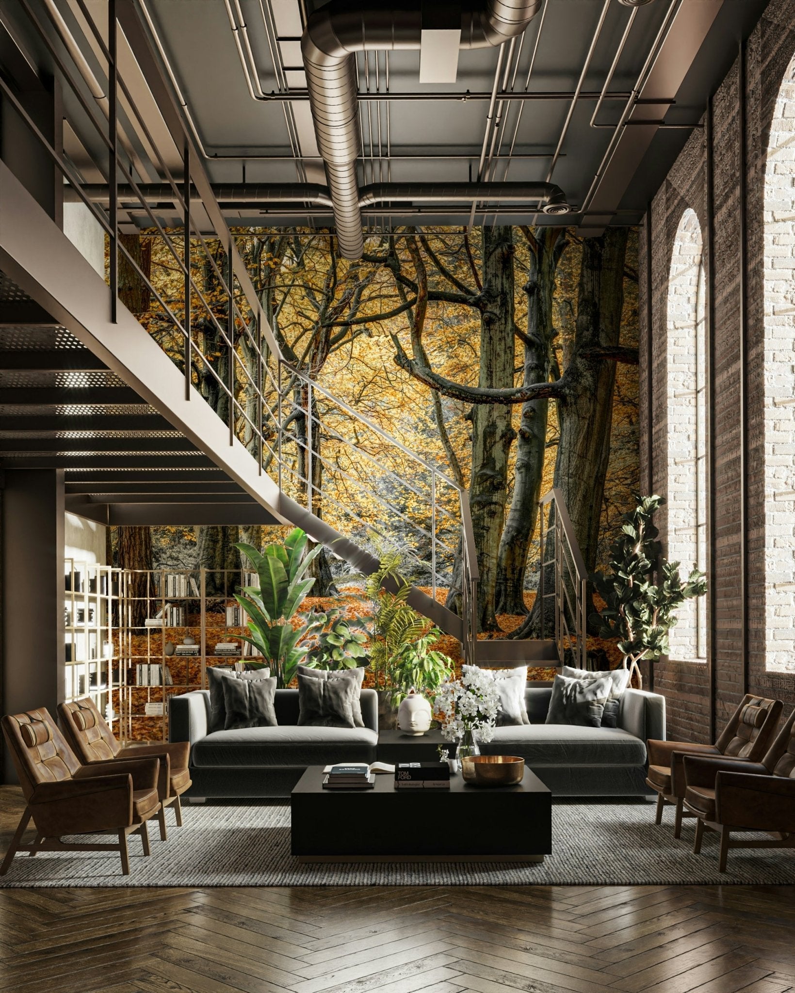 Rich golden and brown color palette.

