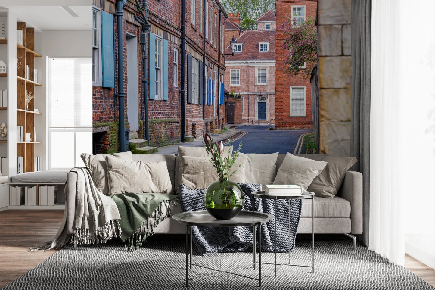 English Town Lane Wall Mural