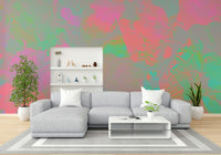 Subtle blooming flower wall mural design

