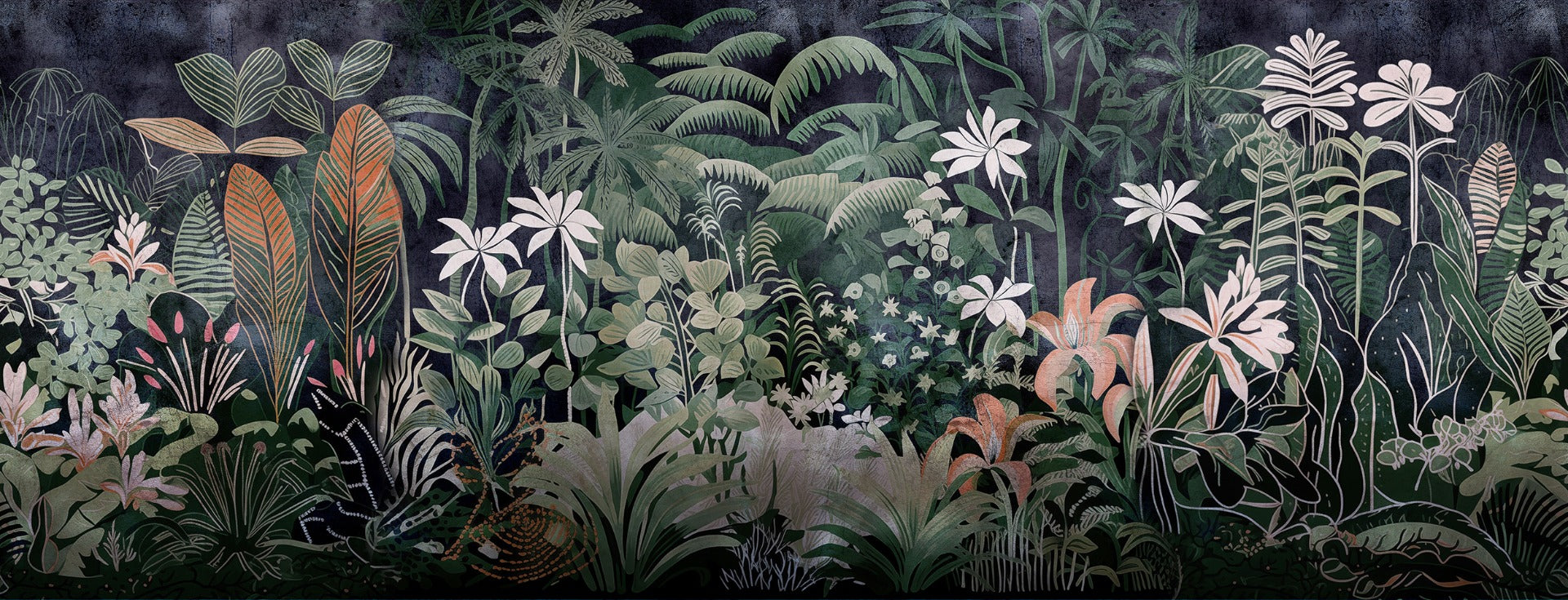 Eden équatorial Eden vibrant jungle peint mural in your room — zoomed