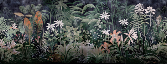 Ækvatorial Eden livlig jungle tapet vægmaleri