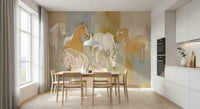 Textured paper effect for an Equestrian Echoes Wall Mural