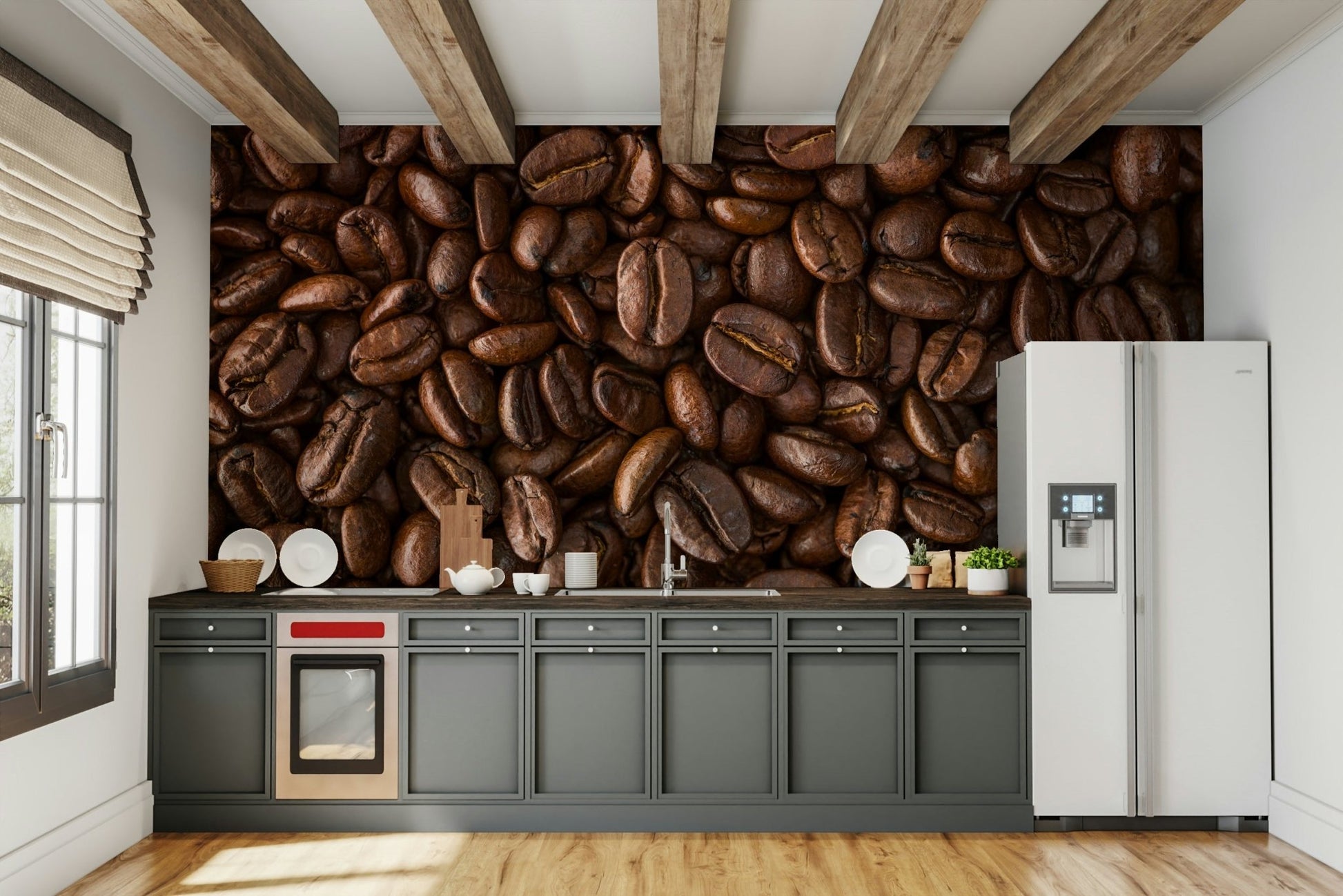 Espresso Delight Wall Mural with rich, warm tones of freshly brewed espresso.

