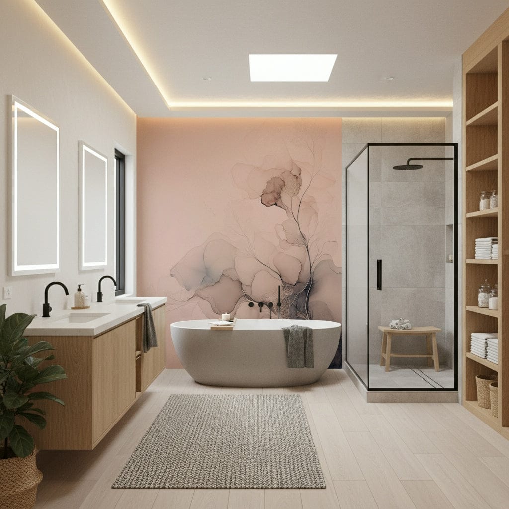 Dreamy mural showcasing fluid brushstrokes and soft hues inspired by an ethereal ascent.