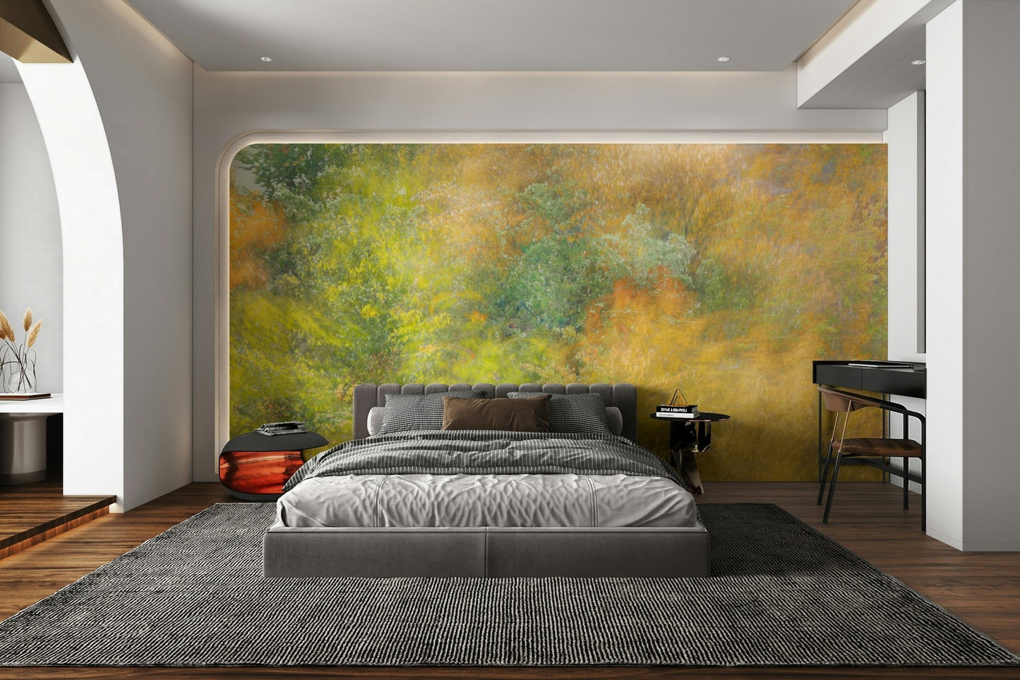 Autumn leaves abstract mural wallpaper
