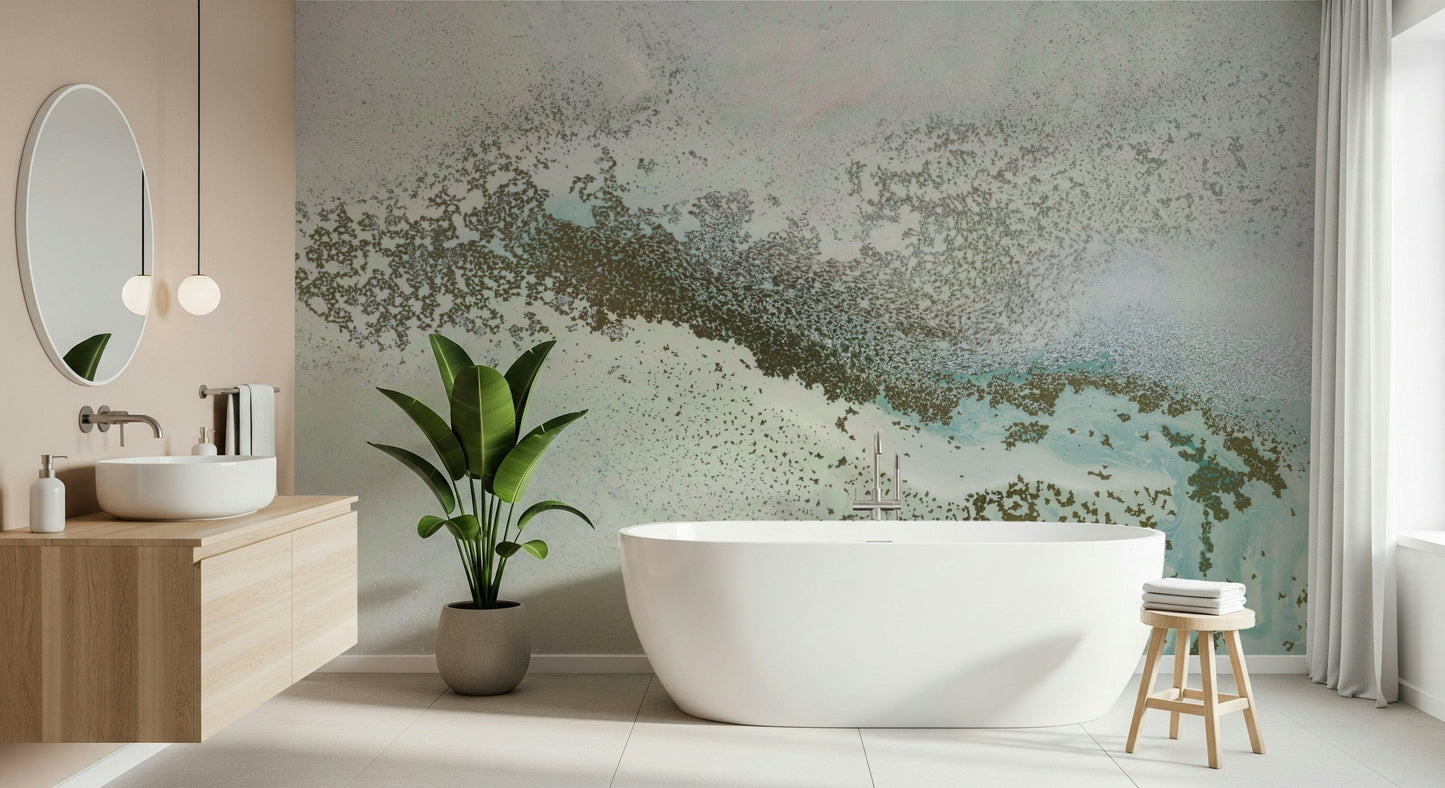 A beautiful modern art wall mural of delicate lines.