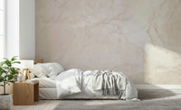 A peaceful blush pink abstract mural on decorative wallpaper.