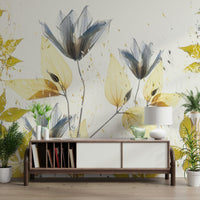 A serene subtle bloom wall mural for your decor.

