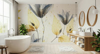 A beautiful ethereal flower wallpaper mural for a modern home.

