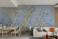 Ethereal Blue Sky and Branches Abstract Art Print Wall Mural.

