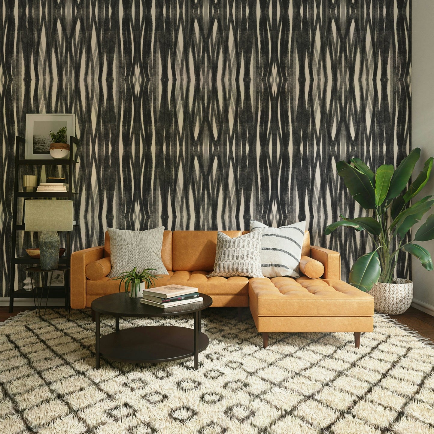 Charcoal textured wallpaper for minimalist spaces

