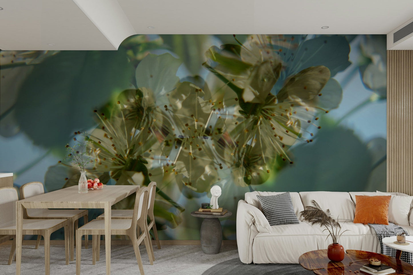Delicate abstract flower wall mural
