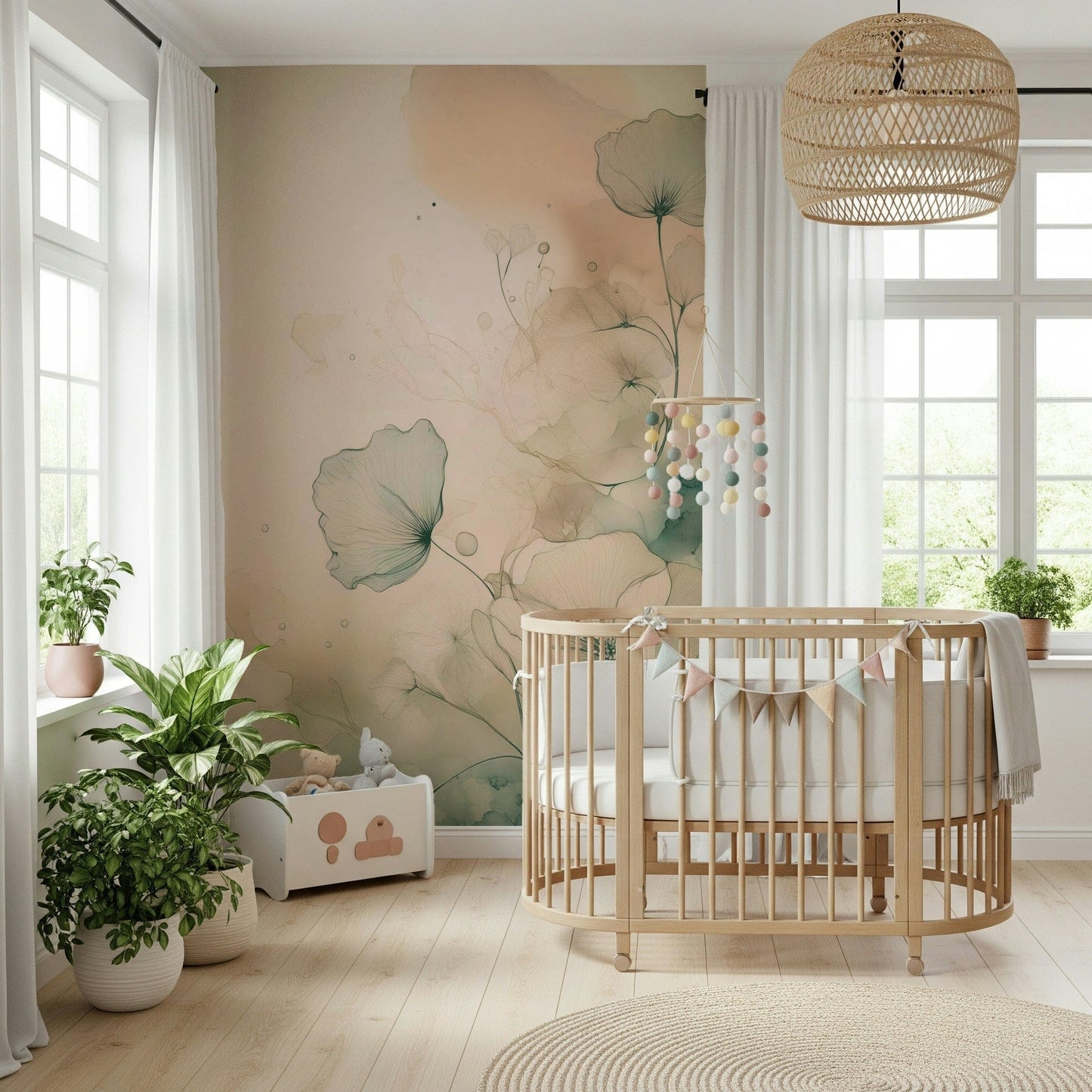 Ethereal Floral Hues Wall Mural