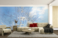 Ethereal Floral Sky Art | Serene Nature Photography | Dreamy Blossoms & Branches Wall Mural