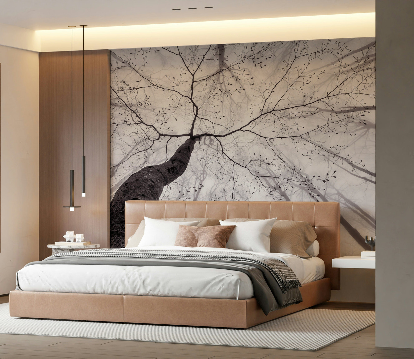 A classic forest theme wallpaper for walls.

