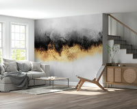 A calming abstract design wallpaper mural that defines a space.