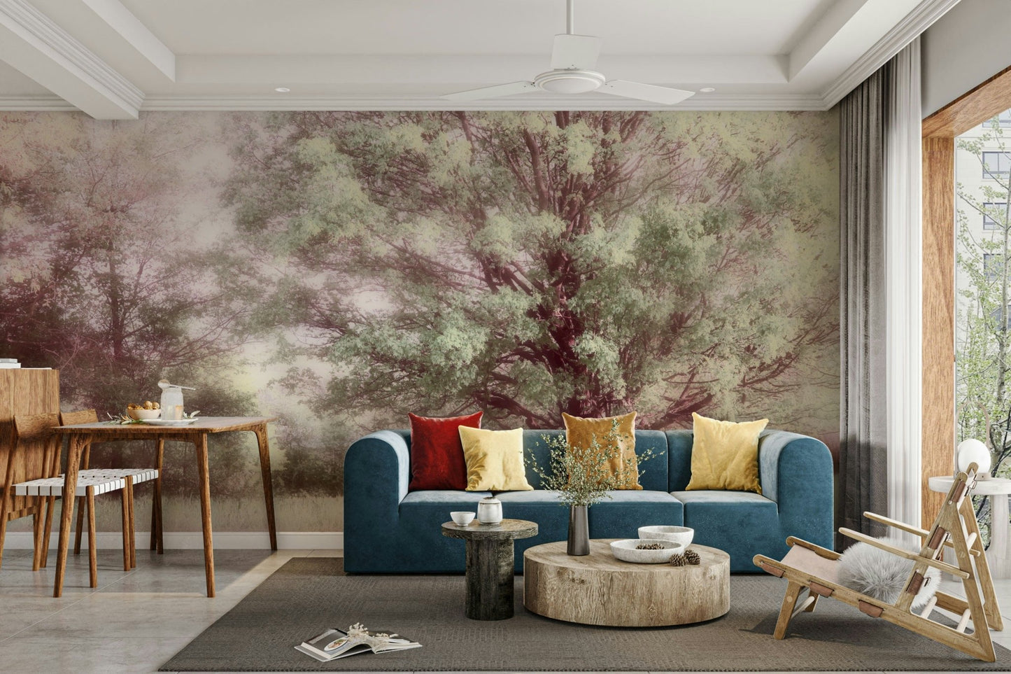 Ethereal tree art wallpaper for walls
