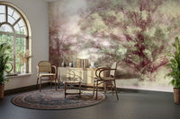 Muted tones forest mural wallpaper
