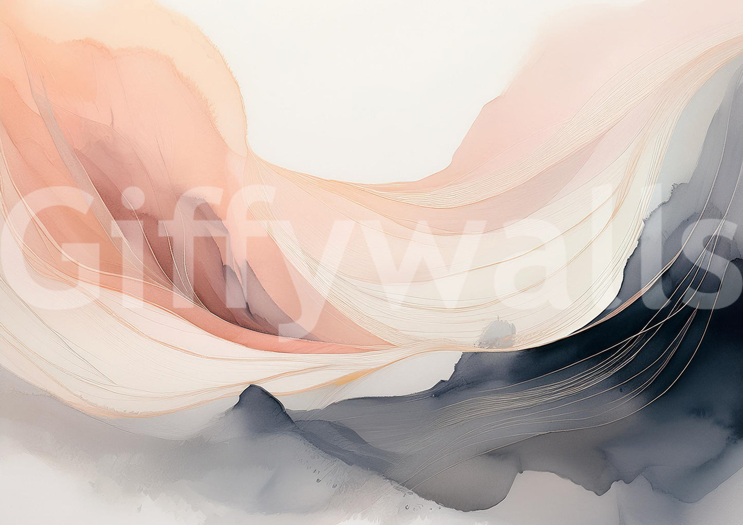 Sophisticated wall mural with soft color transitions for a studio apartment.