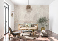 Shabby chic style Ethereal Leaves Texture Cream Wall Mural for interiors