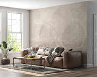 Abstract botanical design of the Ethereal Leaves Texture Cream Wall Mural