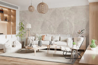 Ethereal Leaves Texture Cream Wall Mural with high-definition aged texture