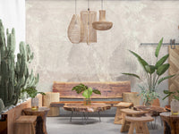 Sophisticated Ethereal Leaves Texture Cream Wall Mural for a feature wall