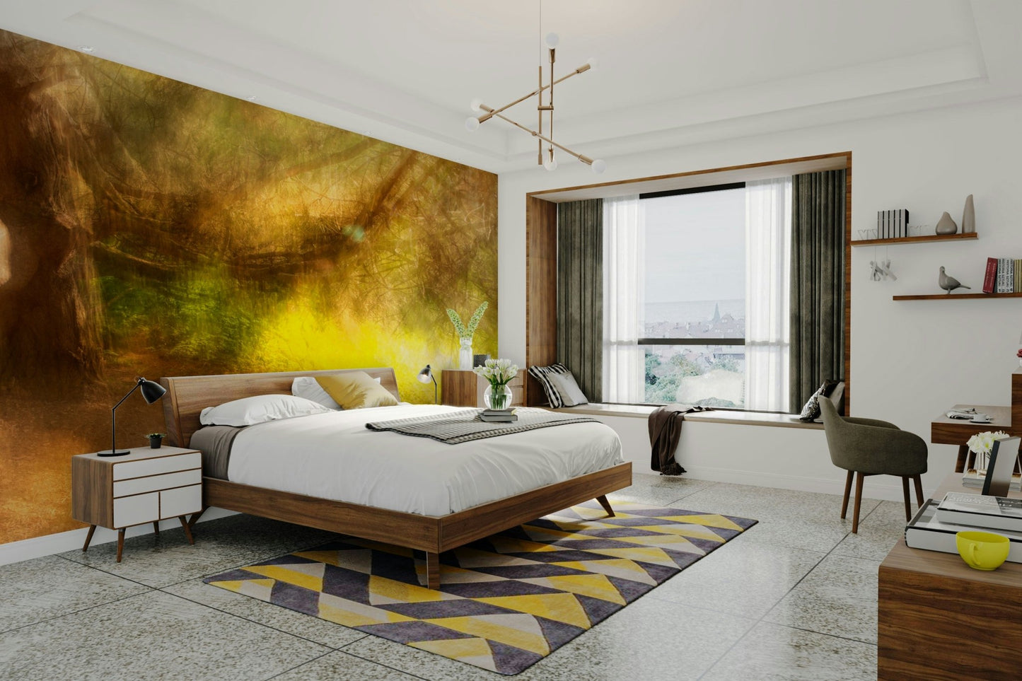 Peaceful dreamy wallpaper design
