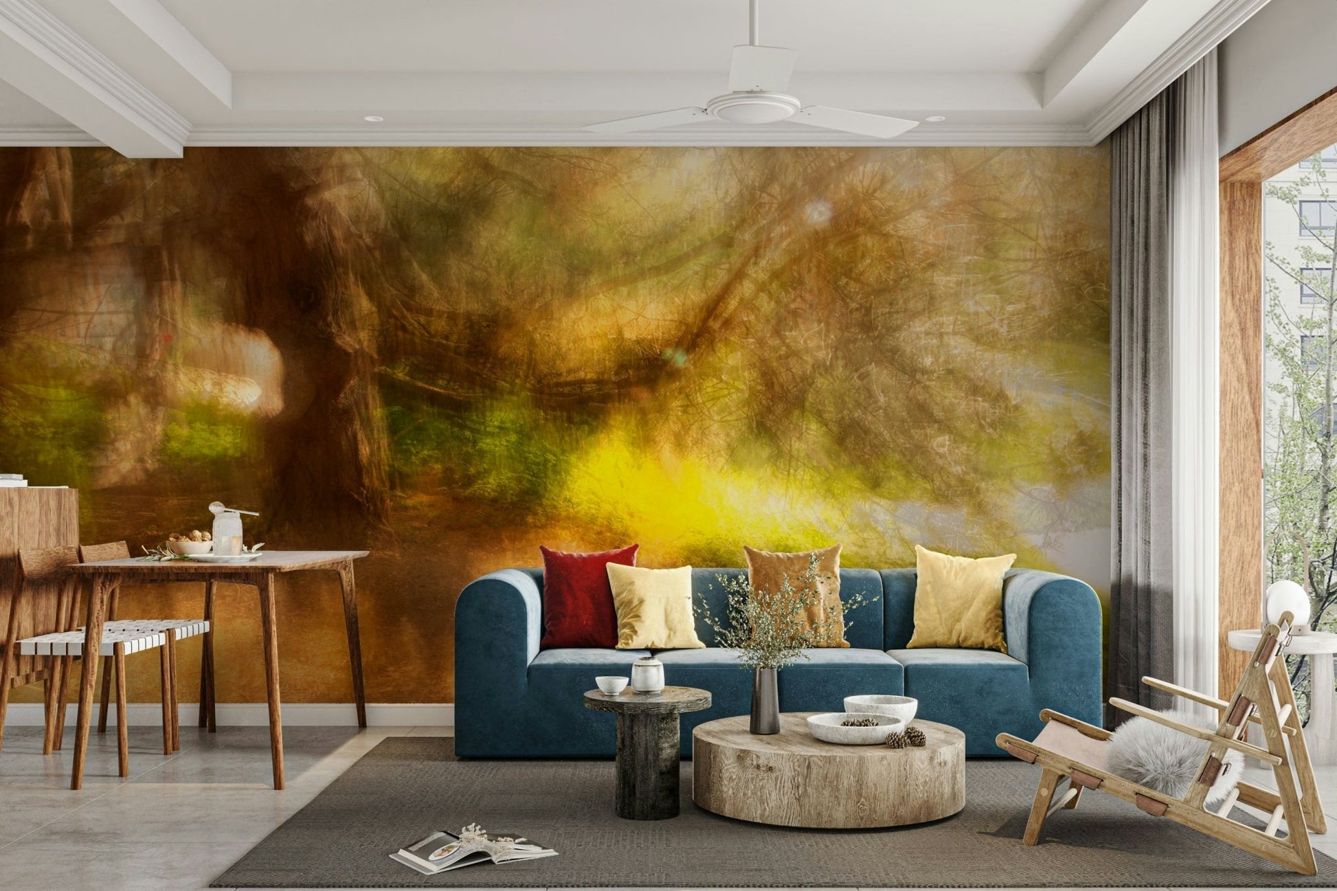 Blurred light photography mural
