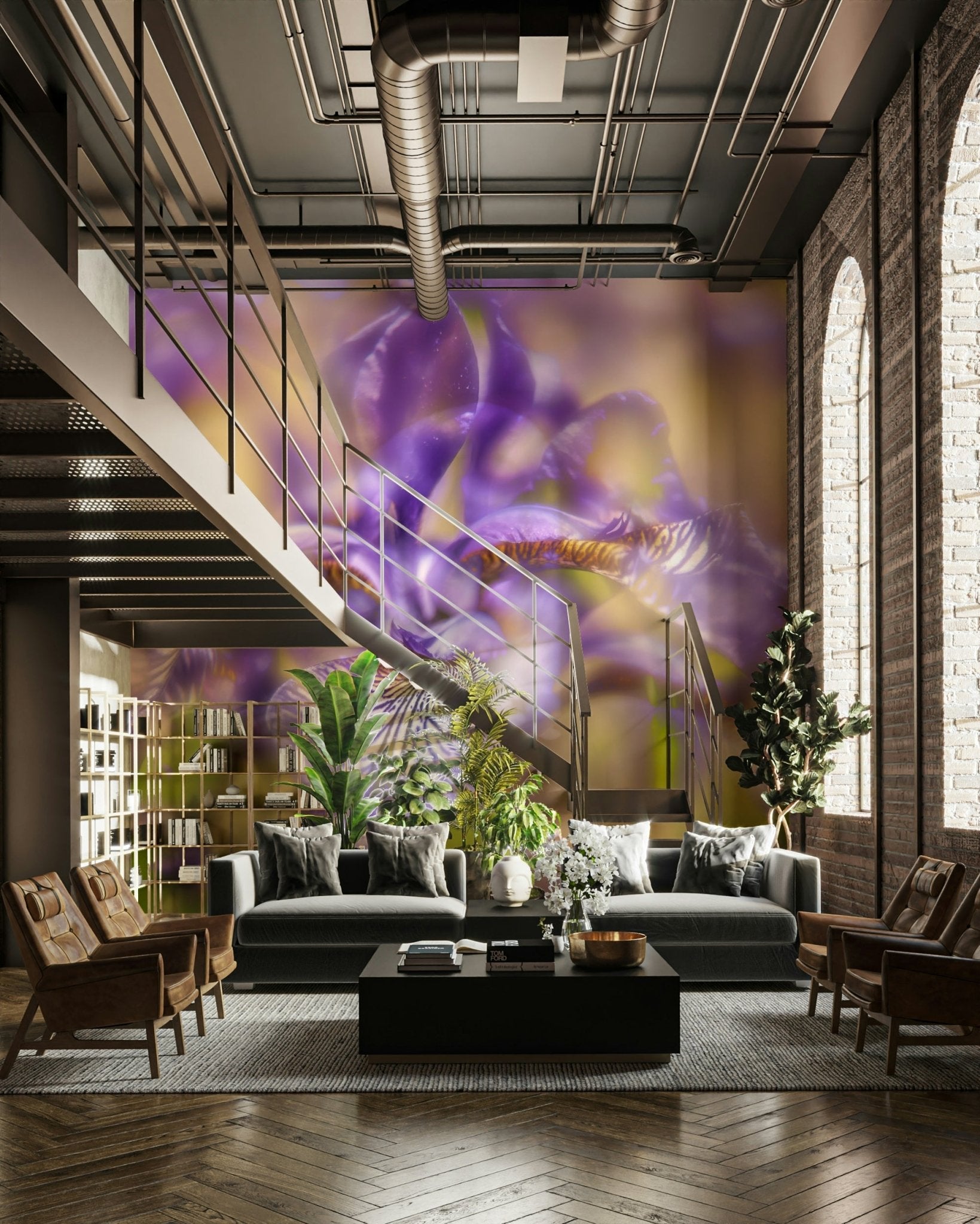 Ethereal Purple Iris Art Print | Delicate Floral Photography | Nature Wall Decor Wall Mural
