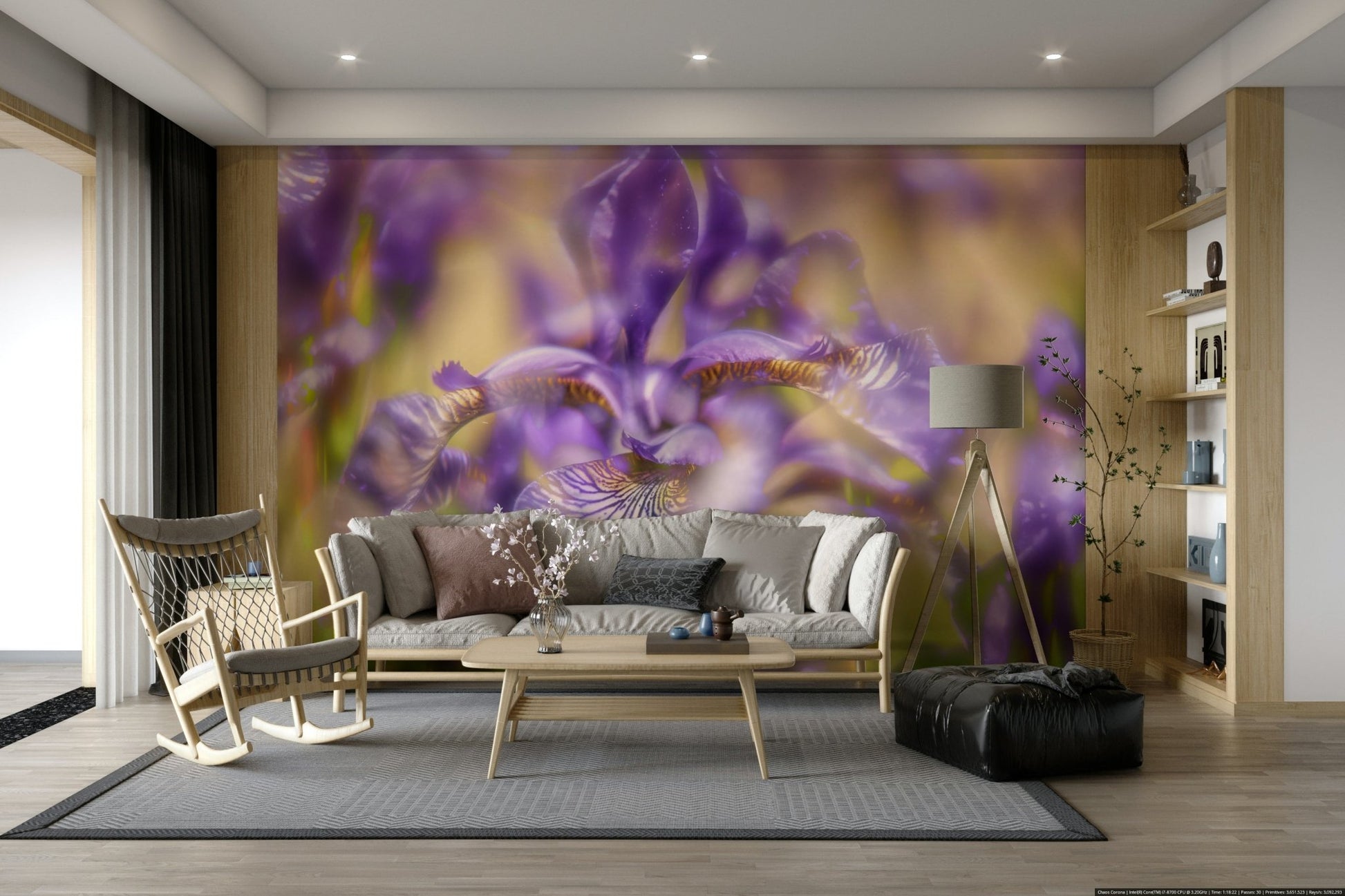 Ethereal Purple Iris Art Print | Delicate Floral Photography | Nature Wall Decor Wall Mural