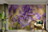 Ethereal Purple Iris Art Print | Delicate Floral Photography | Nature Wall Decor Wall Mural