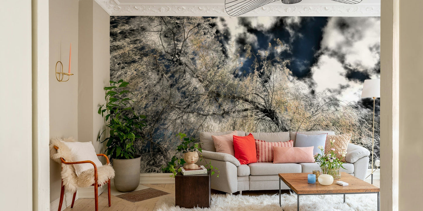 Ethereal tree and sky mural
