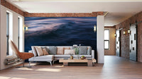 A calming water movement wallpaper mural that defines a space.

