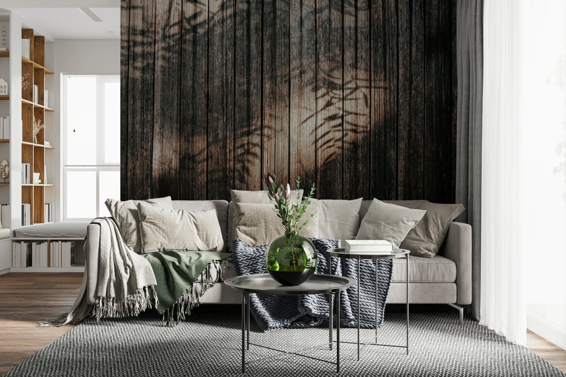 Wall mural showcasing ethereal, smooth wood textures for modern, minimalist, or Scandinavian décor.