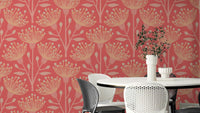 Peach fuzz and coral wallpaper mural
