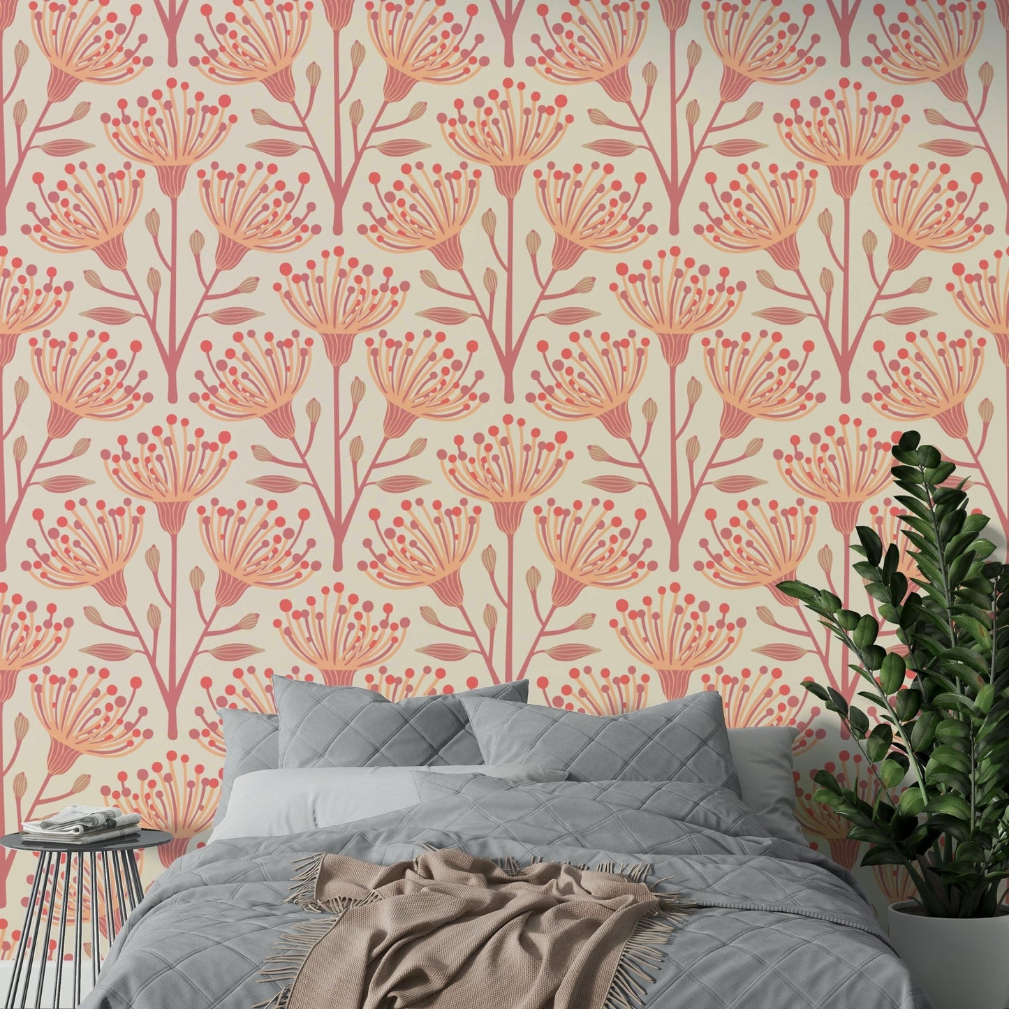 Light floral pattern wallpaper design
