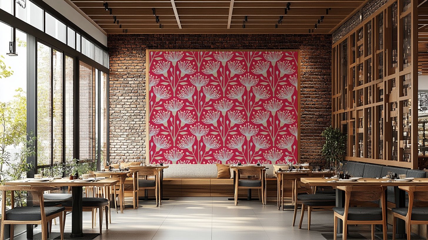 Modern magenta wall mural
